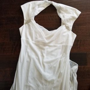 R&M Richards White Formal Long Dress